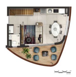 Apartamento Tipo | Duplex inferior P3